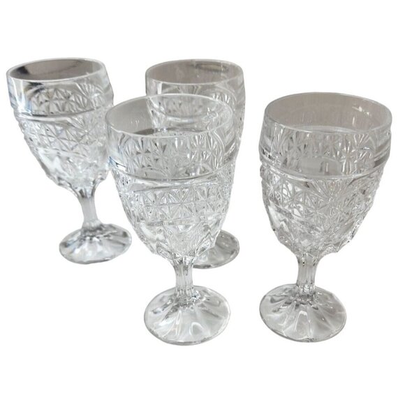 Vintage Set Of 4 Crystal d'Adriana LUNA 6 inch Water Goblets/Wine Glasses - Picture 3 of 16